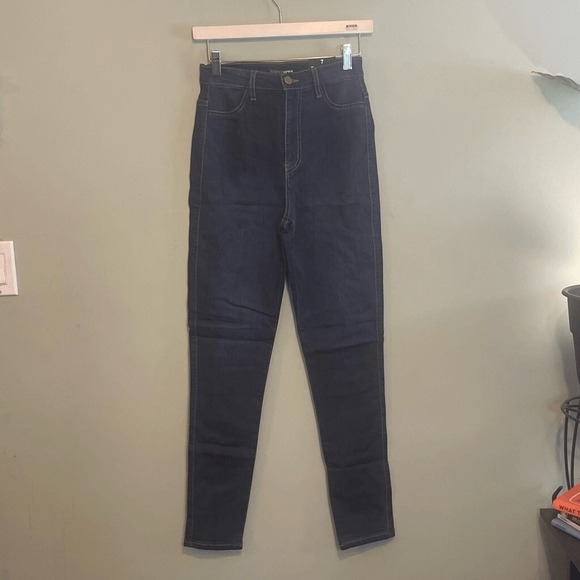 NWT Fashion Nova Womens High Waist Classic Skinny Denim Jeans Darkm Denim Size 7 - Picture 1 of 10